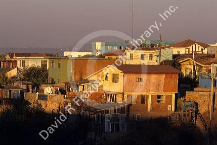 Slum housing in Valparaiso, Chile.