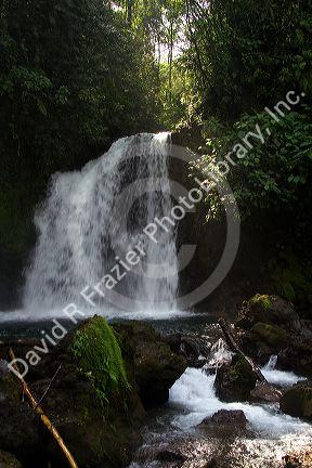 Scenic waterfall in the Arenal Volcano National Park near La Fortuna, San Carlos, Costa Rica.