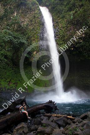 La Fortuna Waterfall in the Arenal Volcano National Park near La Fortuna, San Carlos, Costa Rica.