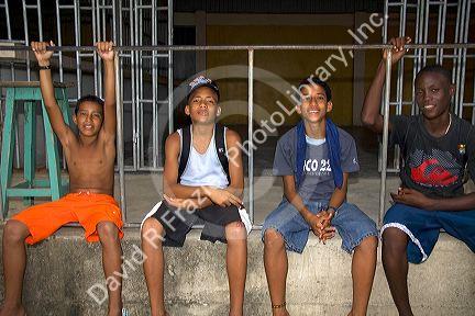 Costa Rican teenagers at Puerto Limon, Costa Rica.