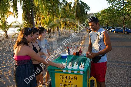 Shaved ice vendor at Playa Carrillo near Samara, Costa Rica.