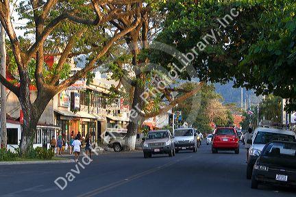 Street scene in the town of Jaco, Costa Rica.