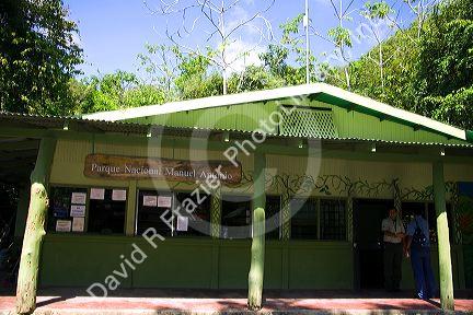 Entrance to the Manuel Antonio National Park in Puntarenas province, Costa Rica.