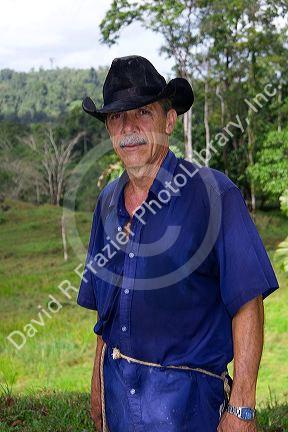 Costa Rican rancher near Limon, Costa Rica.