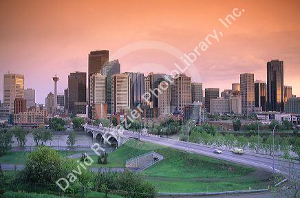 The skyline of Calgary, Alberta, Canada.