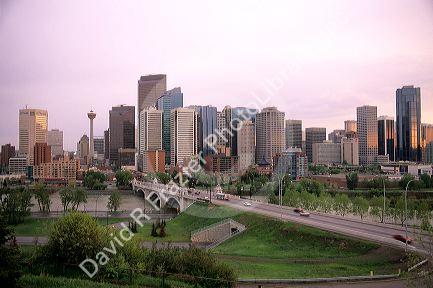 The skyline of Calgary, Alberta, Canada.