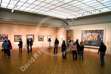 A Sunday Afternoon on the Island of La Grande Jatte by Georges Seurat displayed at the Art Institute of Chicago, Illinois, USA.