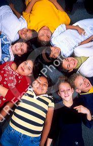 Group of multi-ethnic school children in Boise, Idaho.