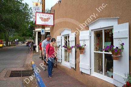 Curiosa gift shop along Canyon Road in Santa Fe, New Mexico, USA.