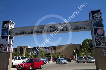 Entrance to the Denver Museum of Nature and Science located in Denver, Colorado, USA.