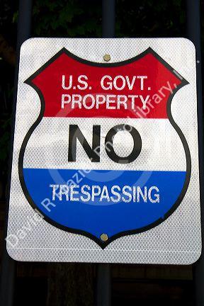 No tresspassing sign in Denver, Colorado, USA.