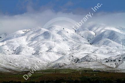 Snow covered foothills above Boise, Idaho, USA.