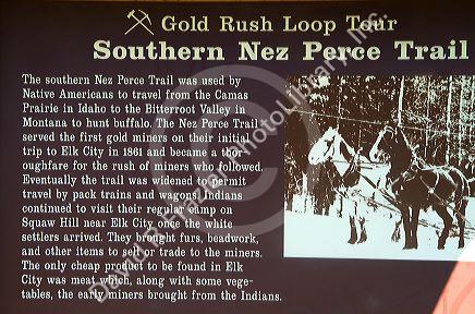Signs marking the historic Magruder Corridor road that devides the Frannk Church-River of No Return Wilderness Area and the Selway-Bitterwoot Wilderness in Idaho, USA.