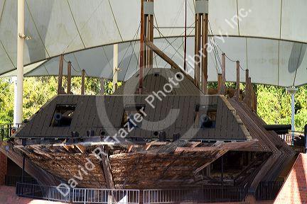 The USS Cairo Gunboat located within the National Military Park in Vicksburg, Mississippi, USA.
