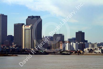 Mississippi River and the city of New Orleans, Louisiana, USA.