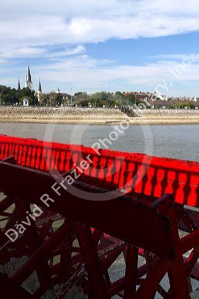 Paddle wheel of the SS. Natchez steamboat on the Mississippi River at New Orleans, Louisiana, USA.