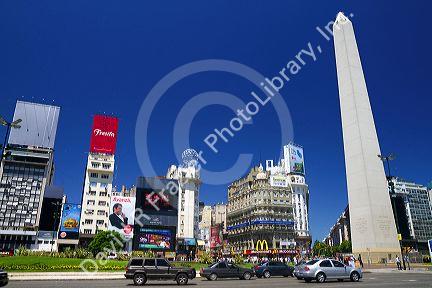 Oblelisk of Buenos Aires and Avenida 9 de Julio, Argentina.
