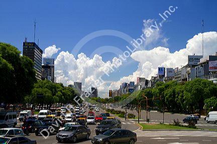 Avenida 9 de Julio in Buenos Aires, Argentina.