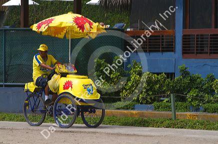 Ice cream vendor in the Miraflores district of Lima, Peru.