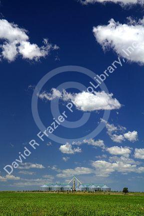 Grain silo's and farmland on the pampas of Argentina.