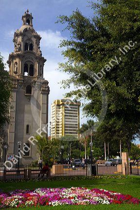 Virgin Milagrosa church in Kennedy Park located in the Miraflores district of Lima, Peru.