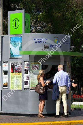 Tourist information kiosk in the Miraflores district of Lima, Peru.