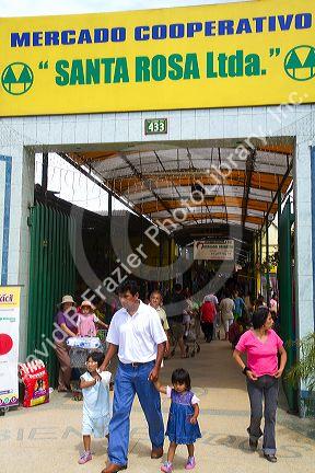 A cooperative produce market in the Chorrillos district of Lima, Peru.
