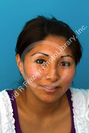 Portrait of a peruvian woman in Lima, Peru.