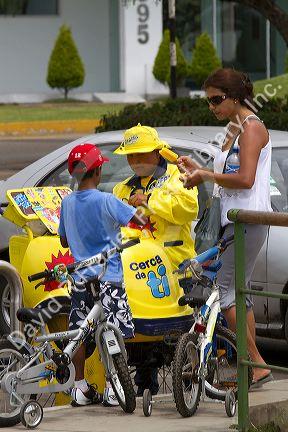 Ice cream vendor in the Miraflores district of Lima, Peru.