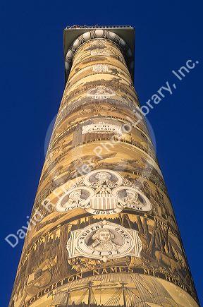 Lewis and Clark history shown on the Astoria Column in Astoria, Oregon.