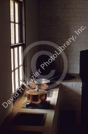 Colonial kitchen at the Thomas Jefferson estate Monticello near Charlottesville, Virginia.