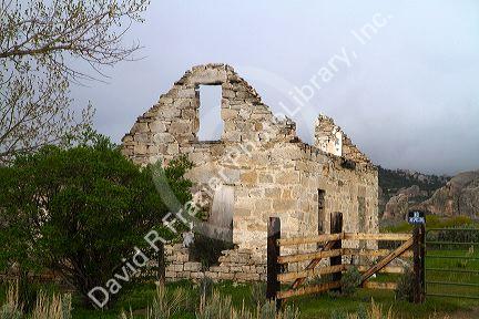 Remains of an old stone house at the City of Rocks National Reserve and state park in Cassia County, Idaho, USA