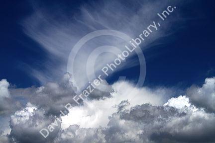 Clouds and blue sky.