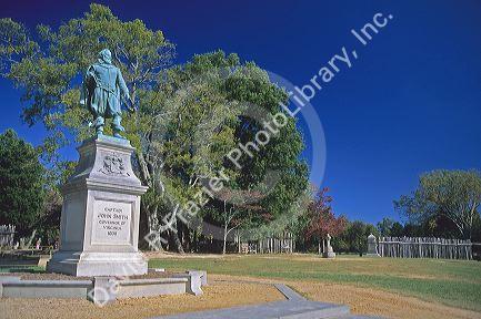 A statue of Captain John Smith in Jamestown, Virginia.
