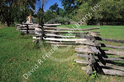Split rail fence at Colonial Williamsburg in Virginia.