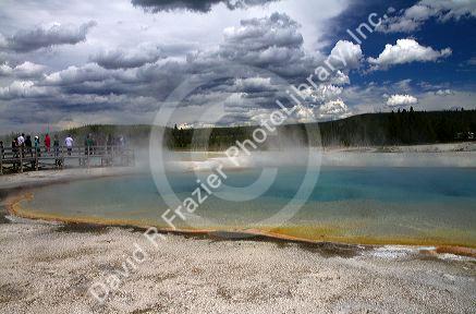 Rainbow Pool at Black Sand Basin in Yellowstone National Park, Wyoming, USA.