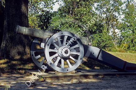 A cannon on the battlefield at Yorktown, Virginia.