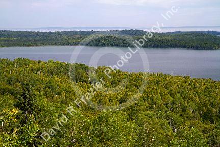 Scenic view of Lake Superior near the Canadian border in Minnesota, USA.