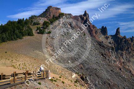 Scenic overlook at Crater Lake National Park located in southern Oregon, USA.