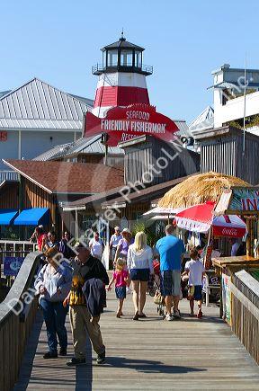 Retail shops at Johns Pass Village located on the waterfront at Madeira Beach, Florida, USA.