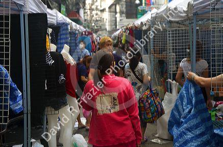 Merchant street vendors in Bangkok, Thailand.