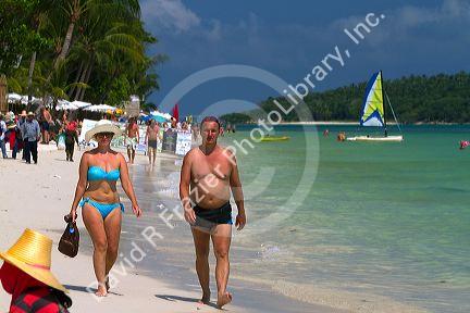 Chaweng beach and the Gulf of Thailand on the island of Ko Samui, Thailand.