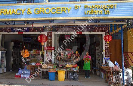 Store front of a grocery store on the island of Ko Samui, Thailand.