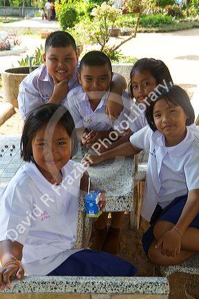 Thai elementary school students on the island of Ko Samui, Thailand.