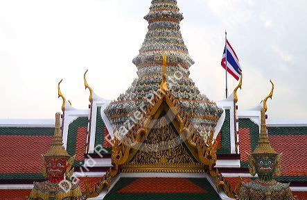 The Temple of the Emerald Buddha located within the precincts of the Grand Palace, Bangkok, Thailand.