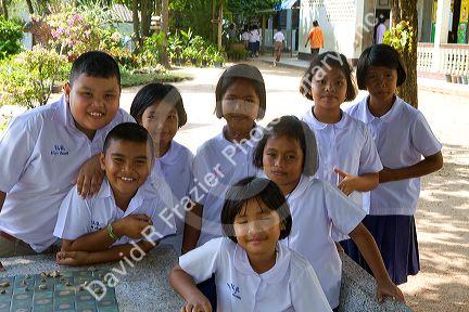 Thai elementary school students on the island of Ko Samui, Thailand.