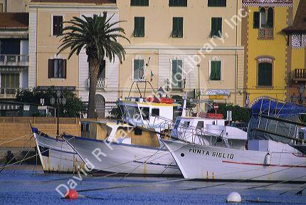 Alghero Harbor in Sardinia, Italy.