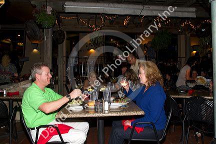 Outdoor dining along the River Walk in San Antonio, Texas, USA.