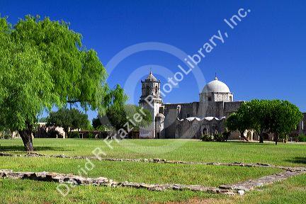 Mission San Jose Church at the San Antonio Missions National Historical Park located in San Antonio, Texas, USA.
