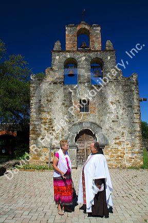 Mission Espada Church at the San Antonio Missions National Historical Park located in San Antonio, Texas, USA.